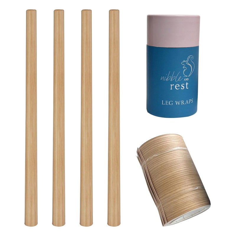Nibble and Rest Highchair Decorative Leg Wraps, Bamboo Style, Highchair Accessories, Compatible with IKEA Antilop Highchair, Includes 4 Pre-Cut Adhesive Strips - Image 1